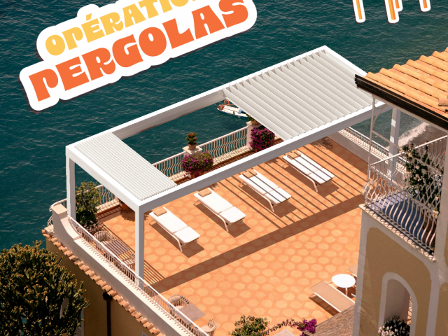 Un store offert à l'achat d'une pergola OPEN ou d'une pergola IZI
