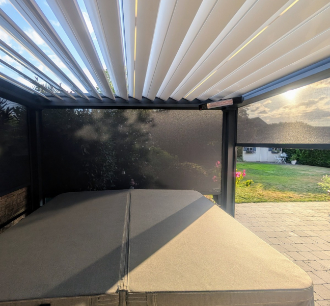 Pergola Bioclimatique Rétractable OPEN R installée à Retinne